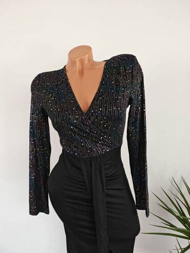 butik novi sad haljine: SHEIN🌼 Nova elegantna haljina sa prorezom Veličina S Poluobim 40-48 cm — 4