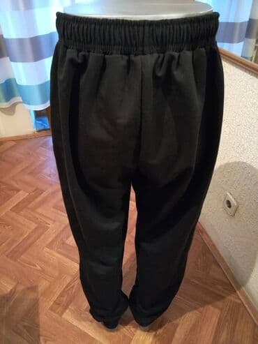 Sportswear: Sweatpants, 4XL (EU 60), color - Black, Cotton — 4