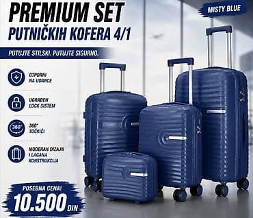 ženski kompleti sa suknjom: Premium set putničkih kofera 4/1 – Misty Blue - Set od četiri kofera — 1