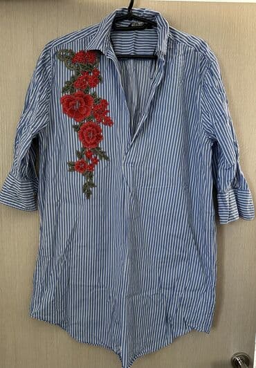 rajf za devojacko vece: Zara, M (EU 38), Cotton, Floral, Stripes, color - Multicolored — 1