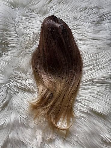 tunika sa renderom: Poluperika / topper za kosu – smeđi balayage - Tip — 2