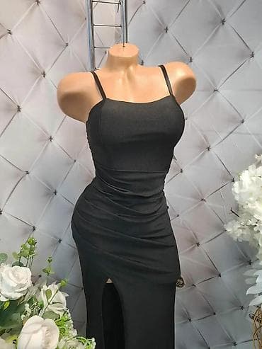 sako sa prorezima: ✨ ELEGANTNA MAKSI HALJINA SA DUBOKIM ŠLICEM I PERTLANJEM NA LEĐIMA ✨ — 5