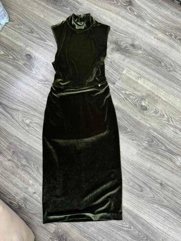 dugacke haljine svecane: Guess 2XS (EU 32), color - Khaki, Evening, Without sleeves — 1