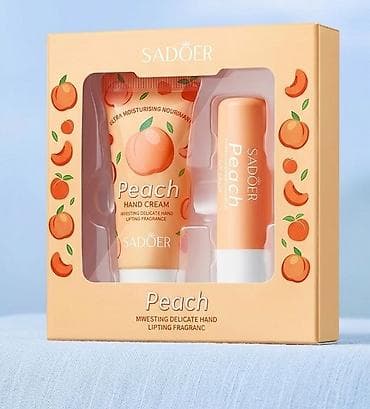 SADOER Peach poklon set za negu ruku i usana. Sadržaj seta: - Peach