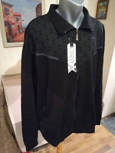 pantalone za punije: Novi muski duks sa kragnom u velikom broju Benx 5XL Crni. Turski — 3
