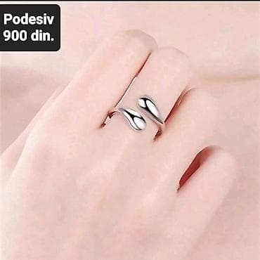 bomar crni petak: Podesiv prsten minimalističkog dizajna u srebrnoj boji. Otvoren model — 1