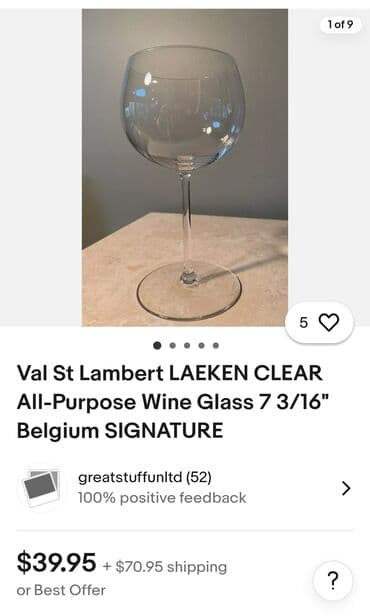 plastične čaše 0 2 cena: Case za vino Val Saint Lambert kristalno staklo 70te. Case — 2