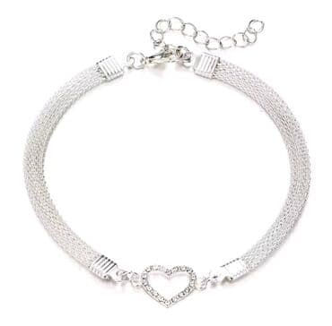 srebrne ogrlice sa cirkonima: Chain bracelet, Material: Cubic zirconia — 9
