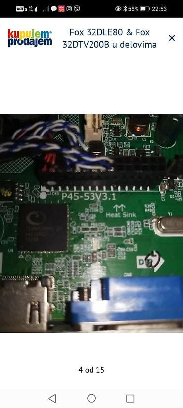 rep za sirene: Fox 32DLE80 i Fox 32DTV200B – delovi za TV Dostupne komponente: - — 5
