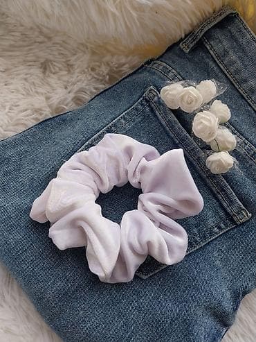 set za manikir: Gumica za kosu, Handmade, bоја - Bela — 5