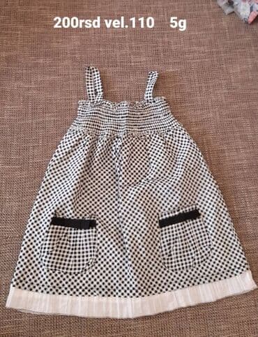 haljine lidl: Dečija haljinica na bretele, crno-bela gingham (karo) šara. - — 1