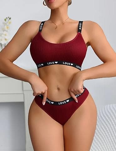 Ženska odeća: Ženski komplet donjeg veša – bralette i gaćice, vel. L - Dvodelni set — 4