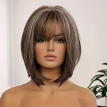 torbe za bebe: Perika – bob do ramena sa šiškama - Stil: klasični lob/bob do ramena — 2