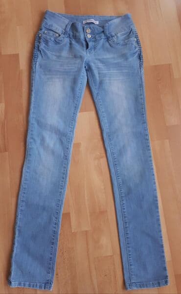 push up pantalone: 36, Teksas, Normalan struk, Ravne nogavice — 1