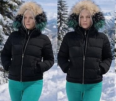 prsluci od krzna: Zimska ženska jakna sa kapuljačom i dekorativnim krznom - Boja jakne — 8