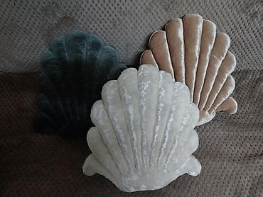 3d čipka: Ukrasni jastuci u obliku školjke - Materijal: mekani baršun sa nežnim — 6