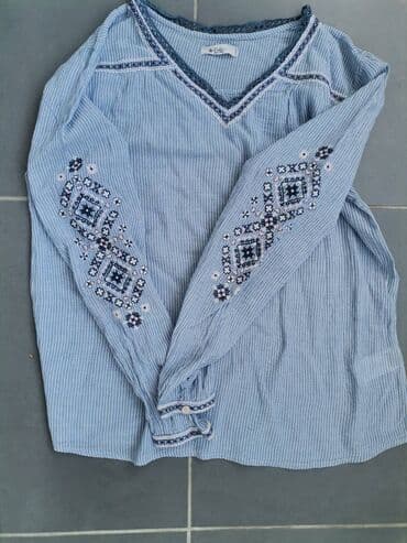 bluza bershka s: ColinS, L, Pamuk, Geometrijski, Prugasti, bоја - Svetloplava — 3