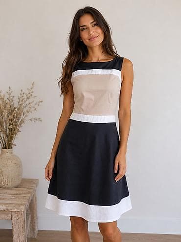 s oliver haljine srbija: Haljina bez rukava, color-block dizajn - Kroj: klasična sheath/suknja — 1