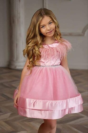 satenske pidzame: Predivne haljinice saten, til, perje, šljokice, za princezice od — 1