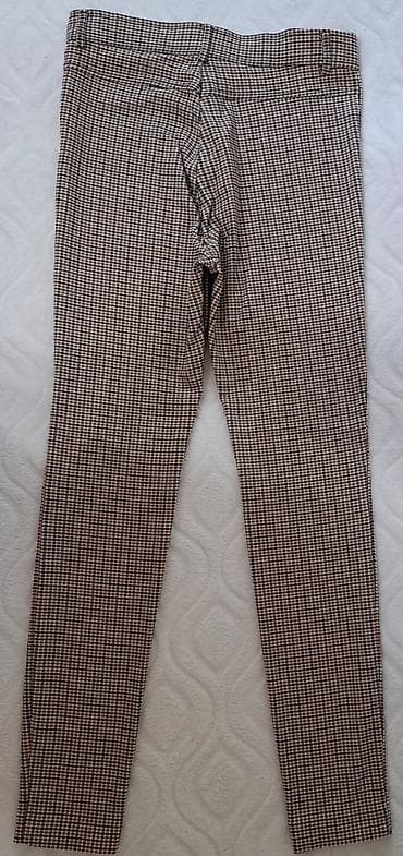 farmerke kragujevac: ZARA ženske pantalone – karirani dezen (crno-belo-braon), veličina M — 1