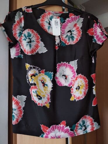 p s bluze i tunike: S (EU 36), Cvetni, bоја - Crna — 4