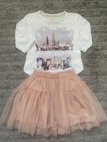 srebrne narukvice za devojcice: Zara majica i blue kids suknja, vel 5 — 1
