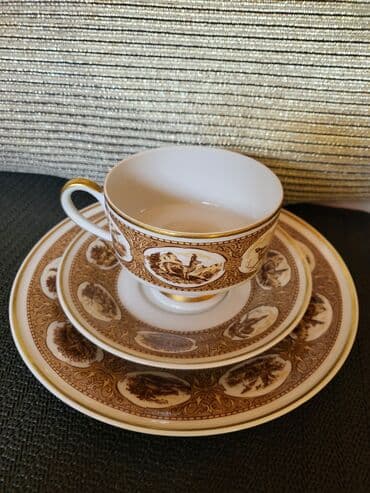 porcelanske solje za caj: Set Waendorf 1964-1990g.Istocna Nemacka. Trodelni porcelanski — 4