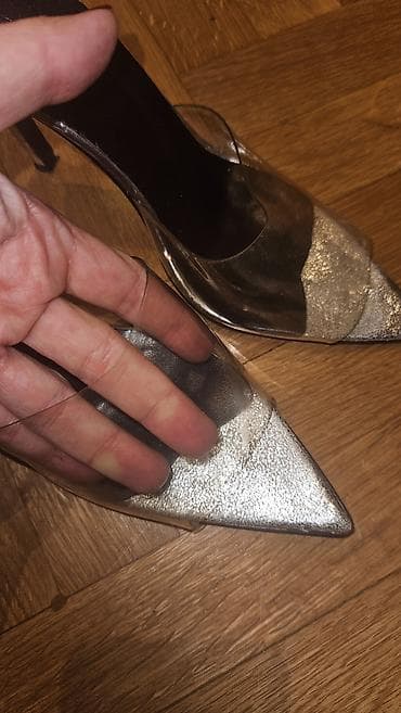 cipele stikla: Ženske elegantne papuče sa štiklom, špicastog vrha. - Model: otvorena — 5