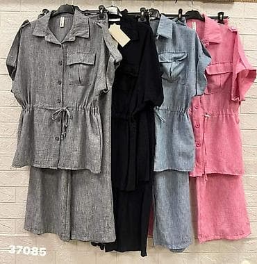 somot elasticna jaknica: Komplet sirok košulja i pantalone. - Košulja sa kratkim podvijenim — 5