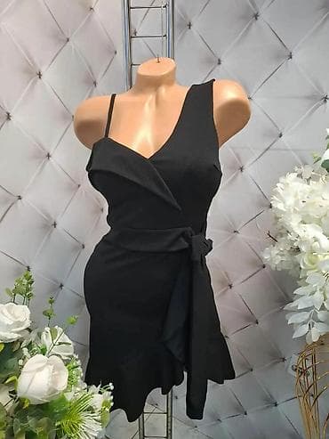 deichmann papuce na stiklu: Elegantna ženska haljina bez rukava, sa asimetričnim preklopom i — 5