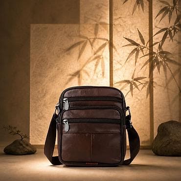 kape sa naocarima: Muška crossbody torbica – kompaktna i praktična - Materijal: prirodna — 3