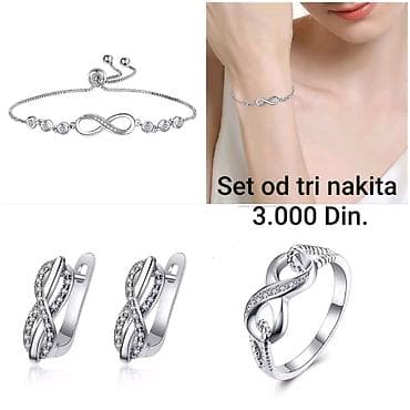papuce h: Elegantni posrebreni set od tri komada nakita sa žigom S925 od — 1