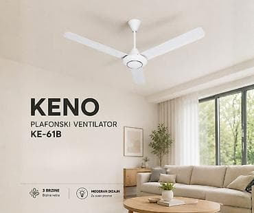 sijalica ventilator: KENO plafonski ventilator KE-61B - Elegantni beli ventilator sa 3 — 1