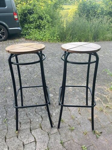 stolice od kovanog gvozdja loznica: Barske stolice br.23, uvoz Svajcarska Visina 75 cm Prodaje se set od — 7