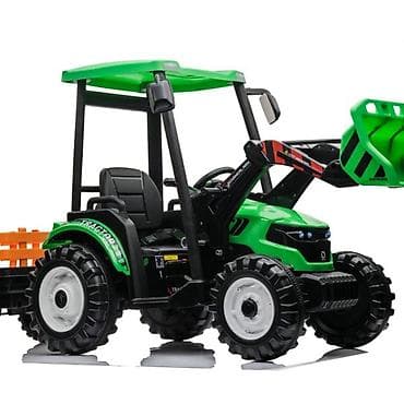 auto na daljinski na benzin: Traktor Sa Prikolicom i Utovarivačem Zeleni Premium Oprema 24V7A — 4