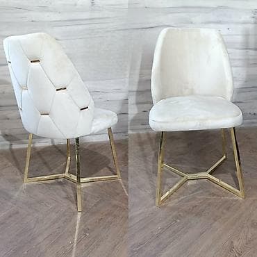 Barske/dining stolice sa zlatnim metalnim nogama i mekanim