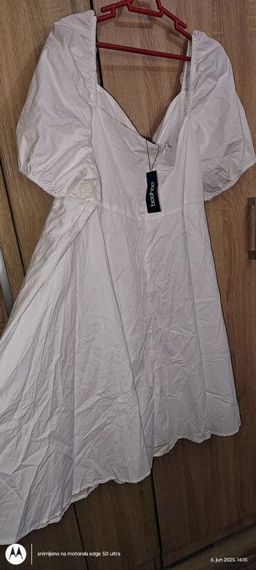 svecane pantalone i tunike: 9Fashion Woman 6XL (EU 52), bоја - Bela, Oversize, Kratkih rukava — 5