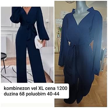 Elegantni ženski kombinezon, tamnoplave boje. - Veličina: XL - — 2