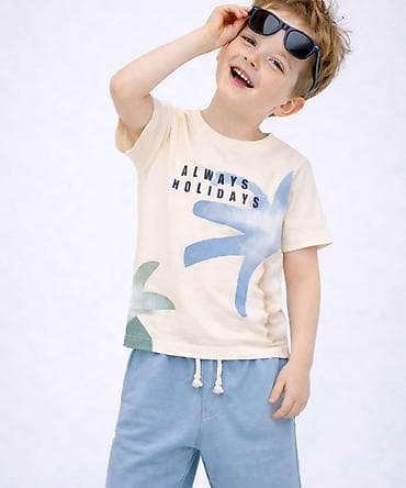 Komplet majica/šorc „Always Holidays” – letnji tropski stil za dečake