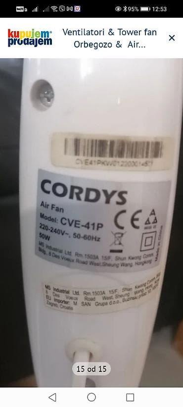 life ton a 3.3: Stojeći ventilatori – model FS40-12G (JERPE), 45 W, 230 V ~ 50 Hz — 7