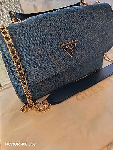 mona rs torbe: GUESS torba – model ADELASIA, boja BLUE - Materijal: teksas/denim sa — 1