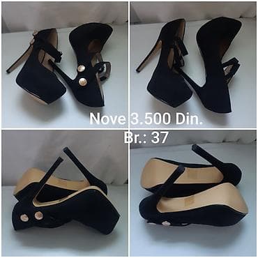 fjolla obuca: Elegantne nove crne cipele Small Swan - Model: salonke sa visokom — 6