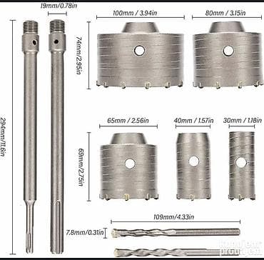 Stege: Set krunastih burgija za beton/opeku u koferu Komplet za bušenje — 2