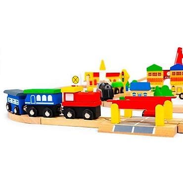bozicni voz igracka: DRVENA SET ŽELEZNICA NA BATERIJE – 90 elemenata | ECO TOYS Šifra — 2