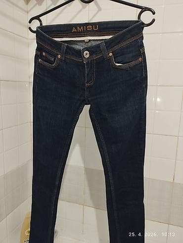 Farmerke: AMISU ženske farmerke – tamno plavi denim - Model: uske/skinny — 1