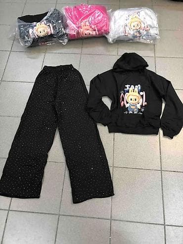 Dva‑dela trenerka za žene sa kapuljačom i širokim pantalonama -