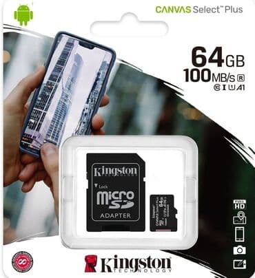 Memorijske kartice za kamere: Memorijska kartica 64 GB,nova,garancija 60 meseci,saljemo postom — 1