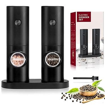 Električni set mlinova za so i biber – 2 komada sa postoljem - na lalafo.rs Električni set mlinova za so i biber – 2 komada sa postoljem -