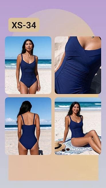 Women's Clothing: Jednodelni kupaći kostim – tamnoplavi, veličina XS (34) - Elegantni — 1