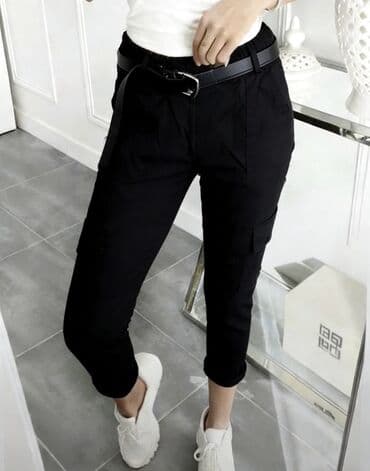 torbe b: 💫Ženske cargo pantalone 7/8 dužine sa elastičnim pojasom i kaišem — 5